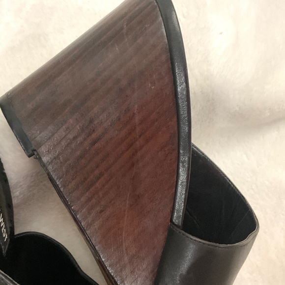 Black Nine West Janissah Chunky Peep Toe Slip On Mule Sandal Size 12M - Picture 12 of 13